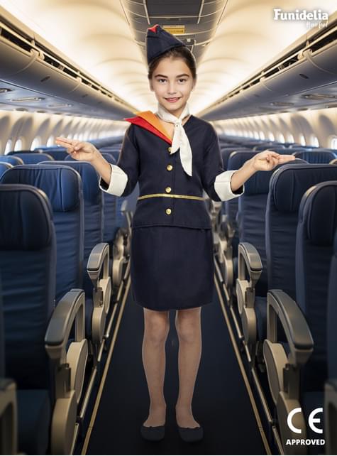 Disfraz de azafata de vuelo para niña - Funiglobal | Funidelia