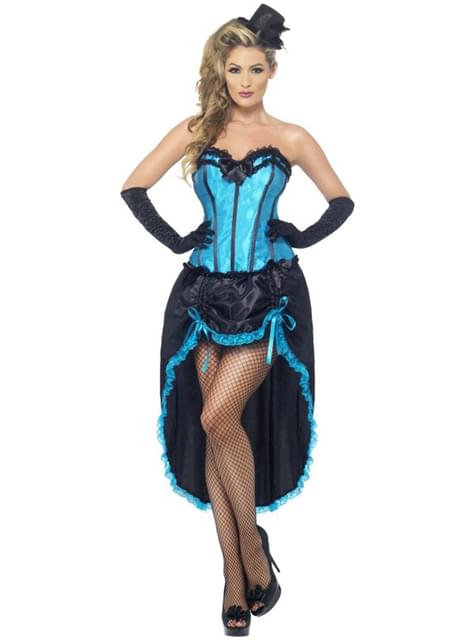 Disfraz de bailarina burlesque azul