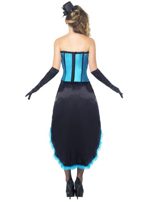 Disfraz de bailarina burlesque azul