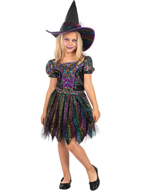 Disfraz de bruja glitter para niña - Funiglobal | Funidelia