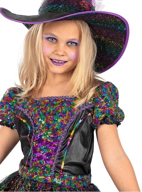 Disfraz de bruja glitter para niña - Funiglobal | Funidelia