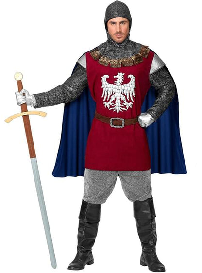 Disfraz de caballero medieval granate para hombre - Widmann | Funidelia