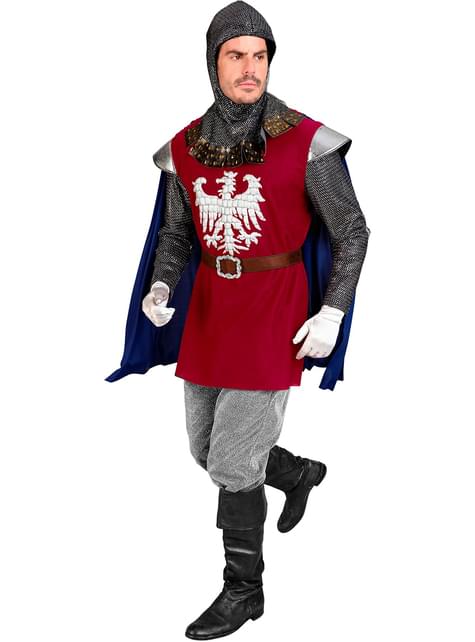 Disfraz de caballero medieval granate para hombre - Widmann | Funidelia