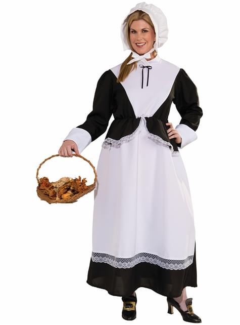 Disfraz de campesina colonial americana talla grande