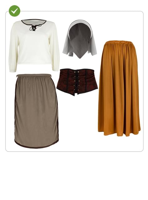 Disfraz de campesina medieval para mujer talla grande - Funiglobal | Funidelia
