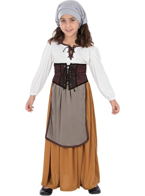 Disfraz de campesina medieval para niña - Funiglobal | Funidelia