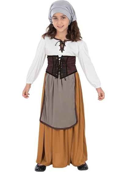 Disfraz de campesina medieval para niña - Funiglobal | Funidelia