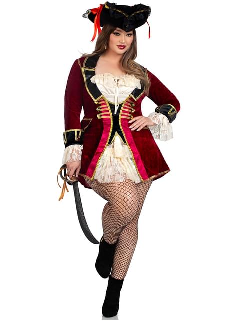 Disfraz de capitán pirata para mujer talla grande - Leg Avenue | Funidelia