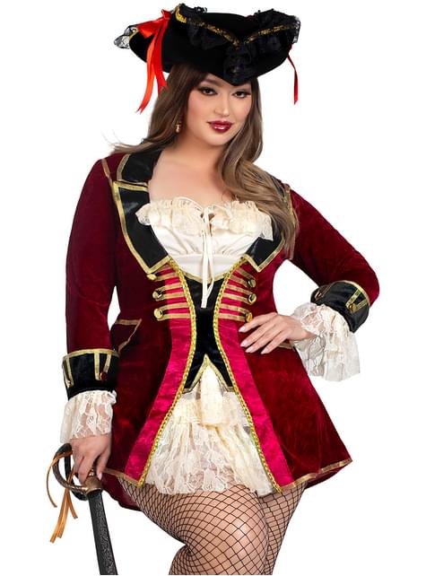 Disfraz de capitán pirata para mujer talla grande - Leg Avenue | Funidelia