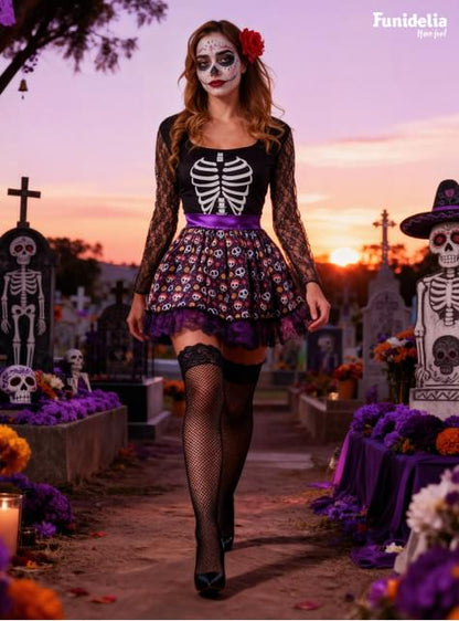 Disfraz de Catrina esqueleto para mujer - Funiglobal | Funidelia