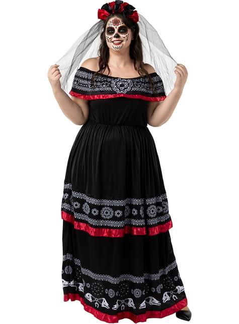Disfraz de Catrina para mujer talla grande - Funiglobal | Funidelia