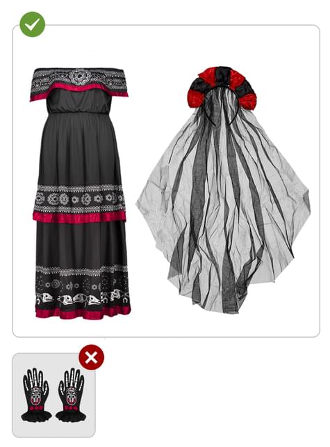 Disfraz de Catrina para mujer talla grande - Funiglobal | Funidelia