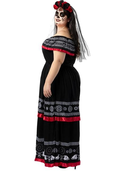 Disfraz de Catrina para mujer talla grande - Funiglobal | Funidelia