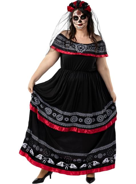 Disfraz de Catrina para mujer talla grande - Funiglobal | Funidelia