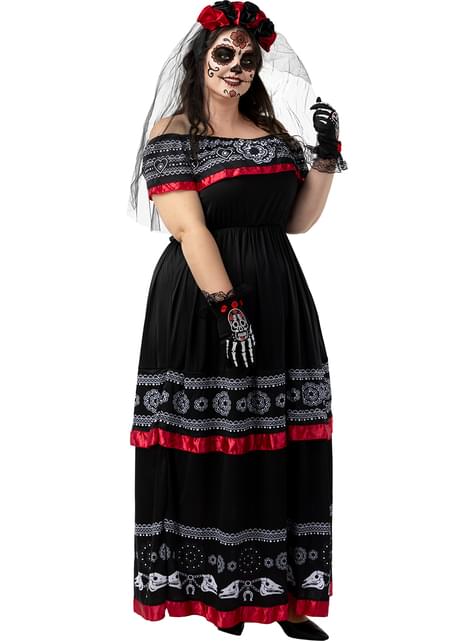Disfraz de Catrina para mujer talla grande - Funiglobal | Funidelia