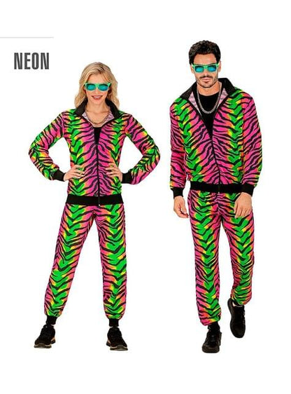 Disfraz de chándal años 80 animal print fluorescente para adulto - Widmann | Funidelia