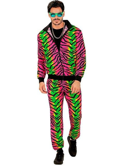 Disfraz de chándal años 80 animal print fluorescente para adulto - Widmann | Funidelia
