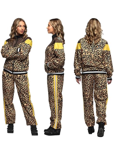 Disfraz de chándal de los 80 leopardo para adulto - Boland | Funidelia