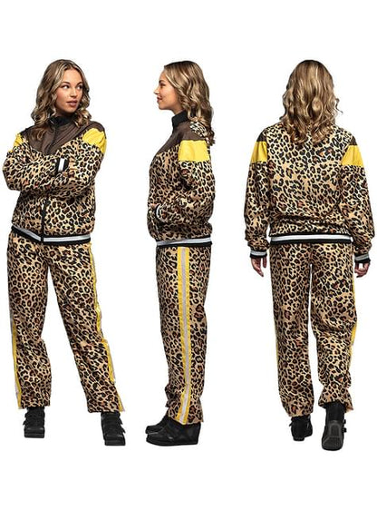 Disfraz de chándal de los 80 leopardo para adulto - Boland | Funidelia