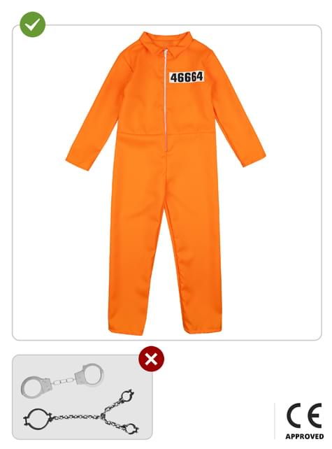 Disfraz de convicto naranja para niño - Funiglobal | Funidelia