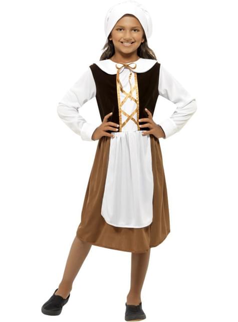 Disfraz de doncella Tudor para niña