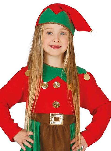 Disfraz de elfa de Navidad para niña