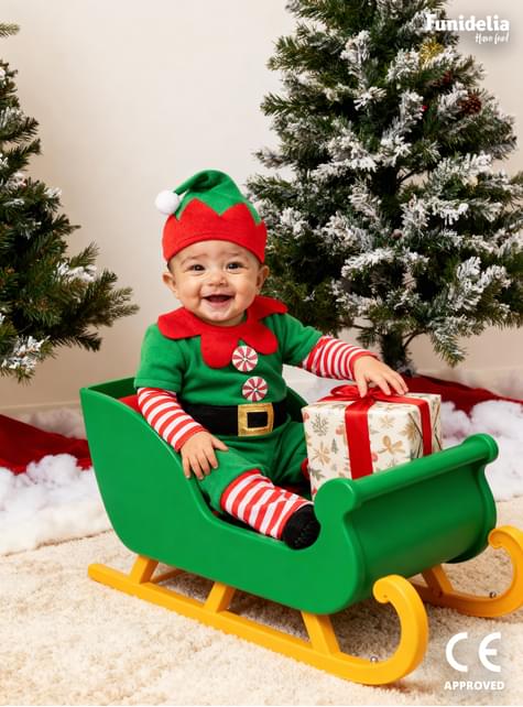 Disfraz de elfo navideño para bebé - Funiglobal | Funidelia