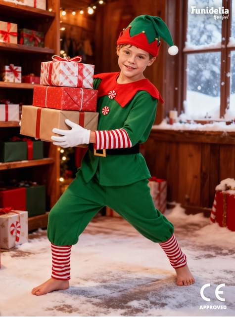 Disfraz de elfo navideño para niño - Funiglobal | Funidelia
