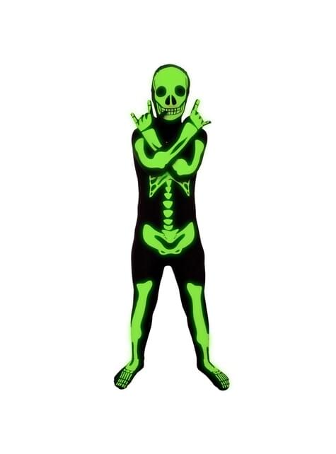 Disfraz de esqueleto brillante Morphsuits infantil