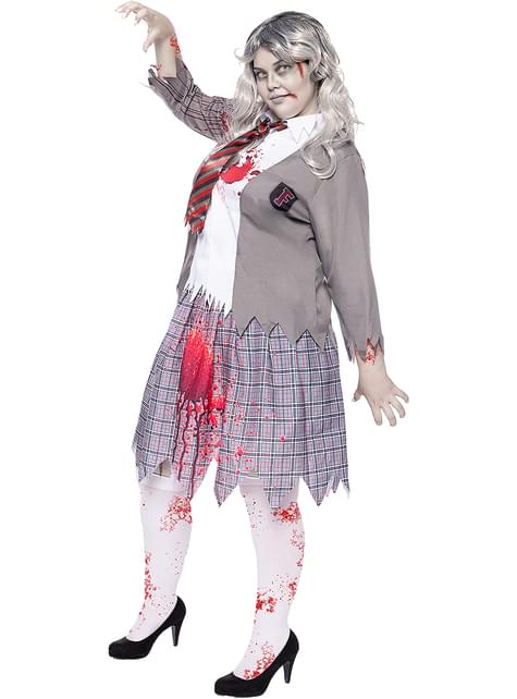 Disfraz de estudiante zombie para mujer talla grande - Funiglobal | Funidelia