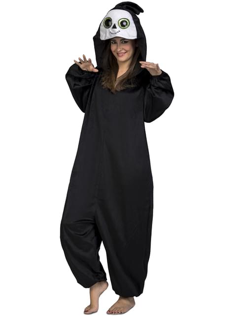 Disfraz de fantasma de ojos grandes onesie para adulto
