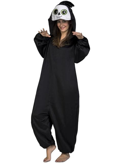 Disfraz de fantasma de ojos grandes onesie para adulto