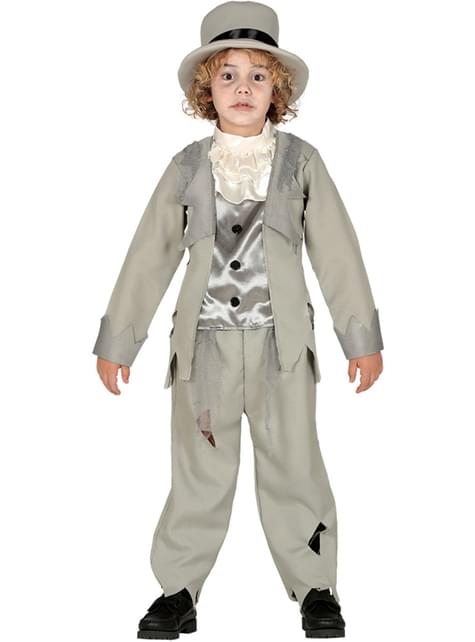 Disfraz de Novio Zombie gris para niño