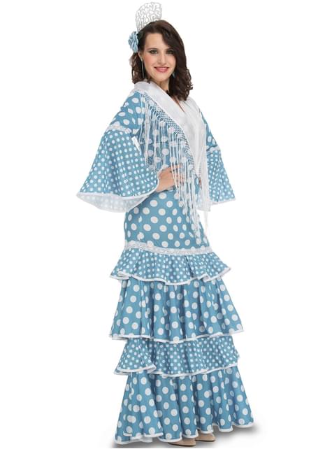 Disfraz de flamenca turquesa para mujer