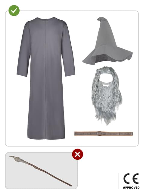 Disfraz de Gandalf con peluca para niño - El Señor de los Anillos - Funiglobal | Funidelia