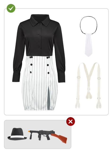 Disfraz de gangster para mujer talla grande - Funiglobal | Funidelia