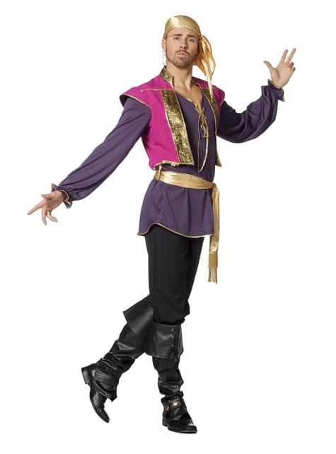 Disfraz de gitano morado para hombre