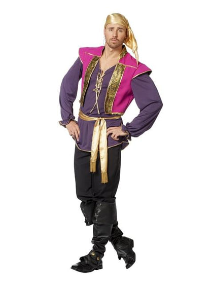 Disfraz de gitano morado para hombre
