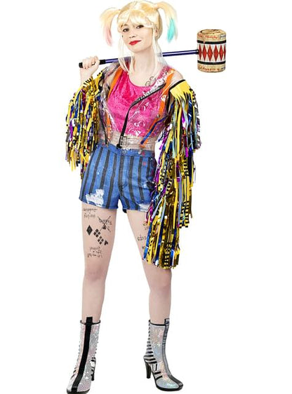 Disfraz de Harley Quinn con flecos talla grande - Birds of Prey - Funiglobal | Funidelia