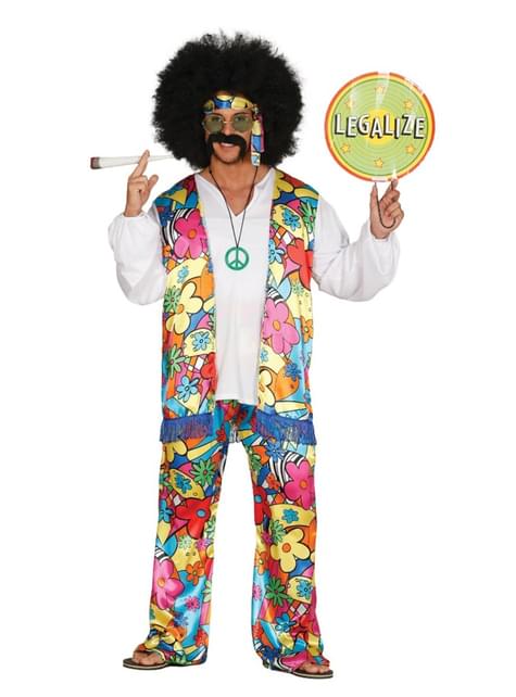 Disfraz de hippie años 60 para hombre