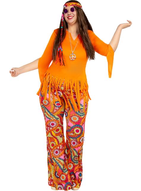 Disfraz de Hippie feliz para mujer talla grande - Funiglobal | Funidelia