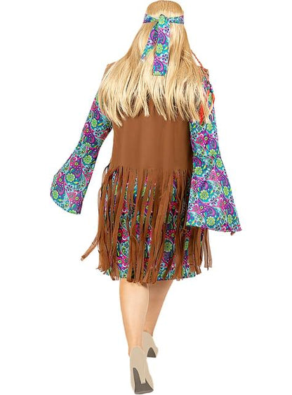 Disfraz de hippie para mujer talla grande - Funiglobal | Funidelia