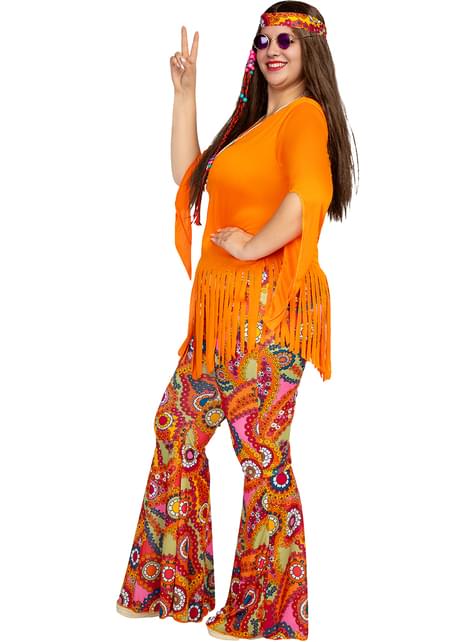 Disfraz de Hippie feliz para mujer talla grande - Funiglobal | Funidelia