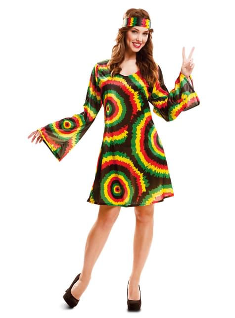 Disfraz de jamaicana hippie para mujer