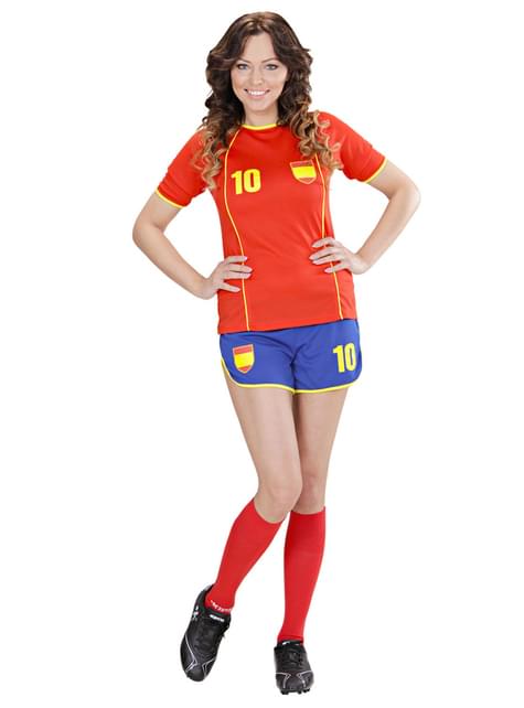Disfraz de jugadora de fútbol Español para mujer - Widmann | Funidelia