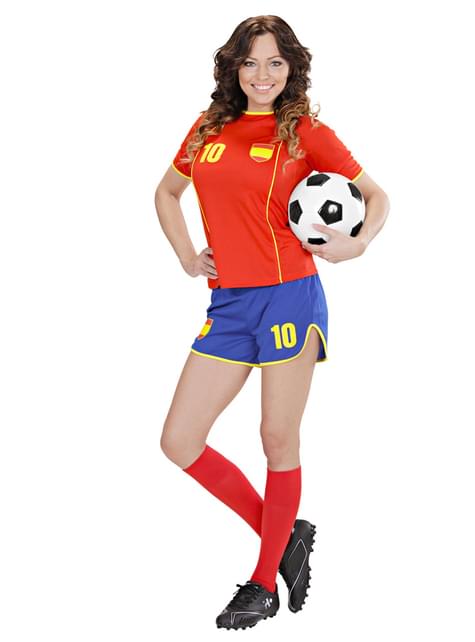 Disfraz de jugadora de fútbol Español para mujer - Widmann | Funidelia