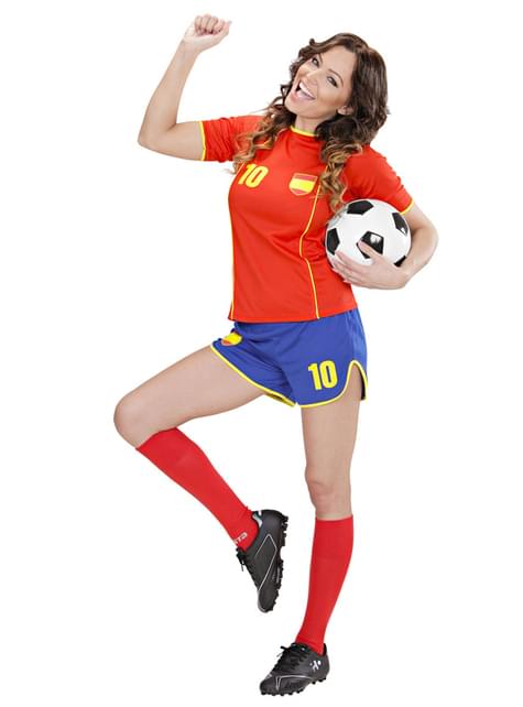 Disfraz de jugadora de fútbol Español para mujer - Widmann | Funidelia