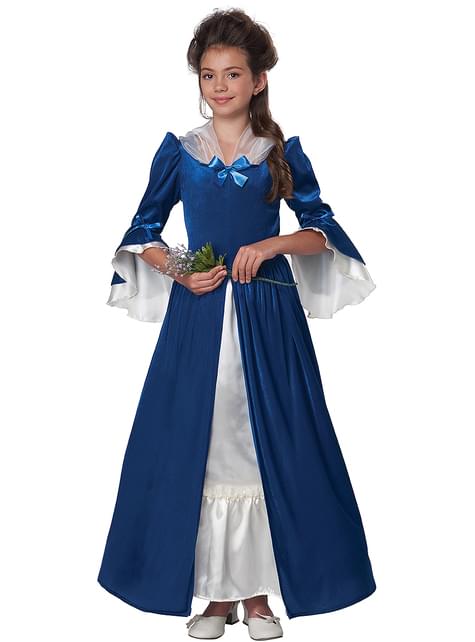 Disfraz de la Época Colonial elegante para niña