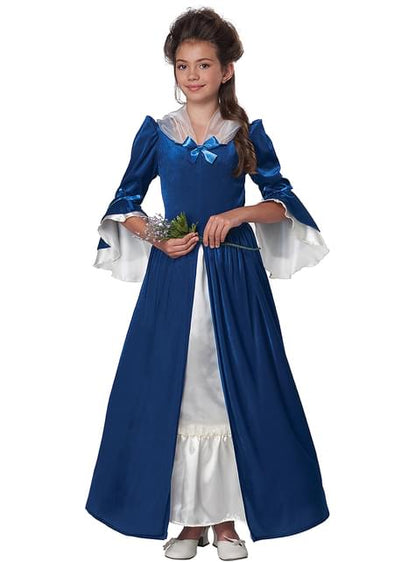 Disfraz de la Época Colonial elegante para niña