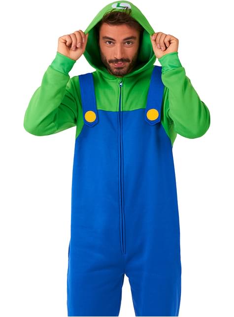 Disfraz de Luigi onesie para adulto - Super Mario Bros - Opposuits | Funidelia
